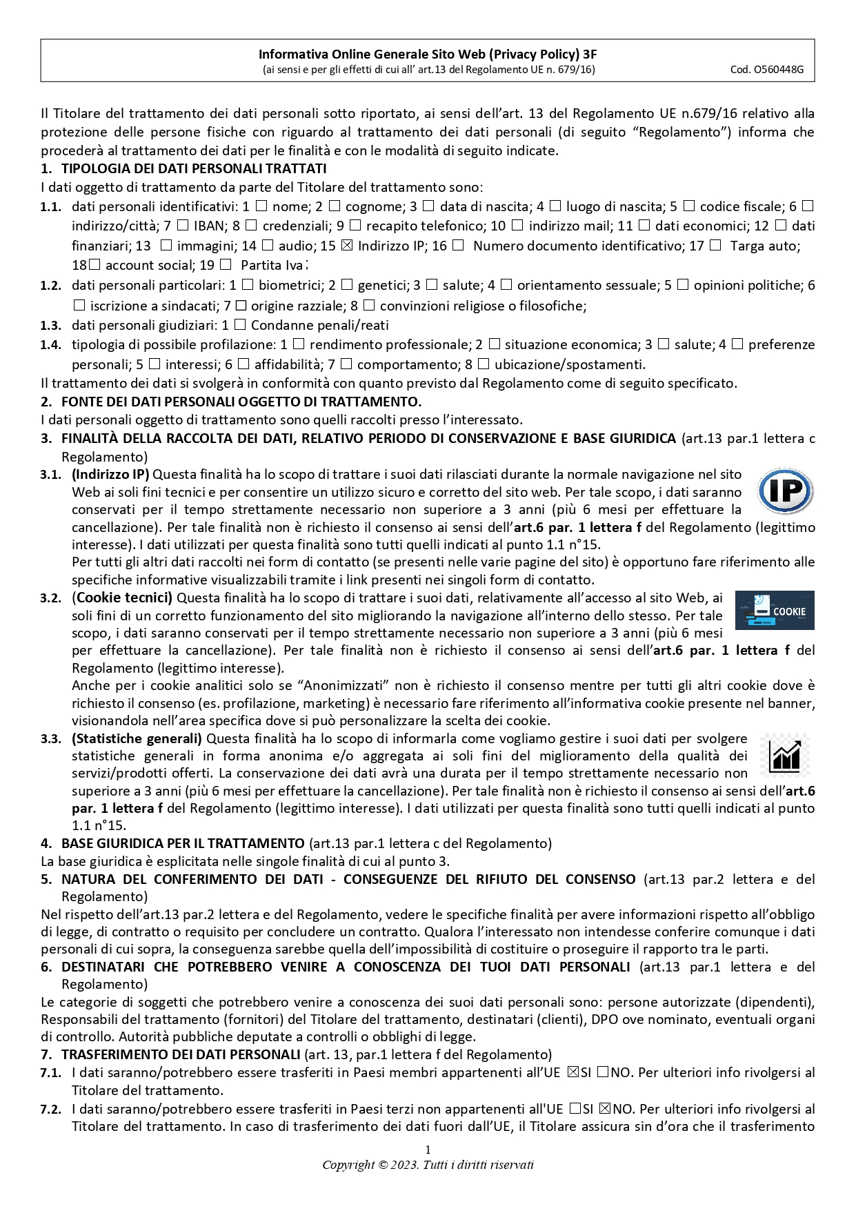 Privacy policy pagina 1